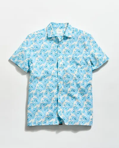Billy Reid Short Sleeve Textured Painted Floral Treme Shirt In Multi
