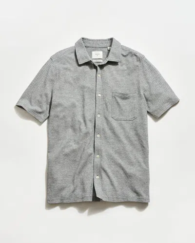 Billy Reid Short Sleeve Textured Treme Knit Shirt In Gray