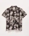 Billy Reid Short Sleeve Tiled Elephant Ear Treme Shirt In Black