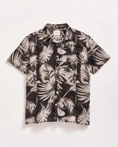 Billy Reid Short Sleeve Tiled Elephant Ear Treme Shirt In Black