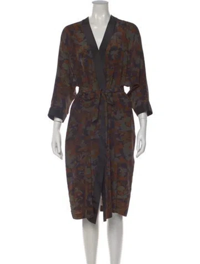 Pre-owned Billy Reid Silk Floral Print Sweater In Multi