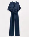 Billy Reid Silk Jumpsuit In Navy