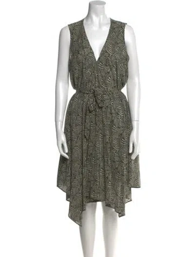 Pre-owned Billy Reid Silk Knee-length Dress In Green