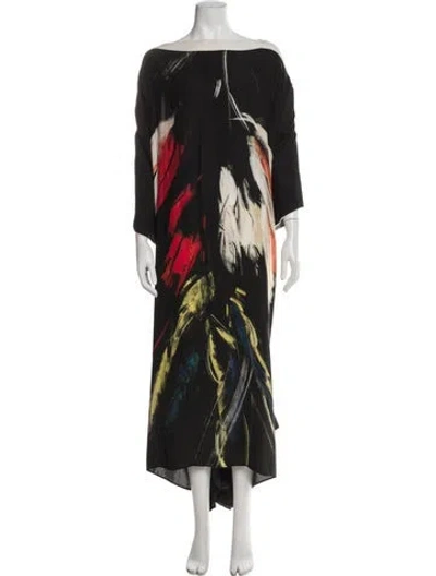 Pre-owned Billy Reid Silk Long Dress In Green