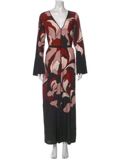 Pre-owned Billy Reid Silk Long Dress In Multi