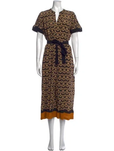 Pre-owned Billy Reid Silk Long Dress In Multicolor