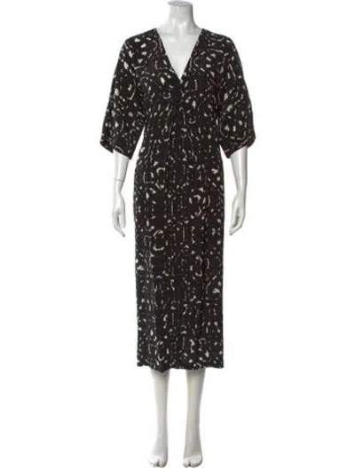 Pre-owned Billy Reid Silk Midi Length Dress In Black