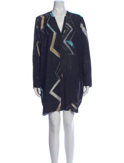 Pre-owned Billy Reid Silk Mini Dress In Blue