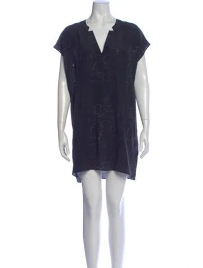 Pre-owned Billy Reid Silk Mini Dress In Blue