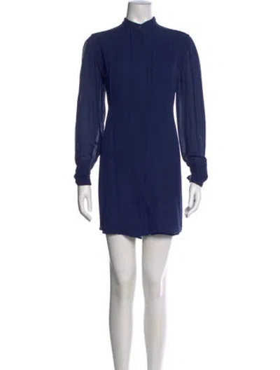 Pre-owned Billy Reid Silk Mini Dress In Blue
