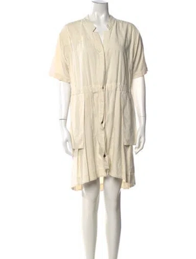 Pre-owned Billy Reid Silk Mini Dress In Neutrals