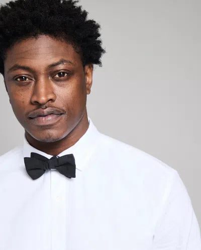 Billy Reid Silk Slub Bow Tie In Black