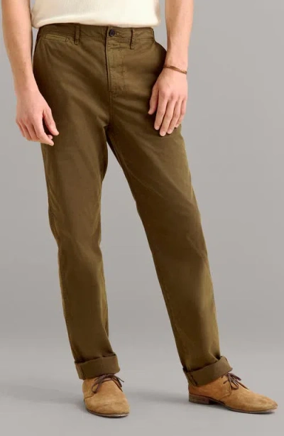 Billy Reid Slim Fit Flat Front Stretch Cotton Chinos In Green