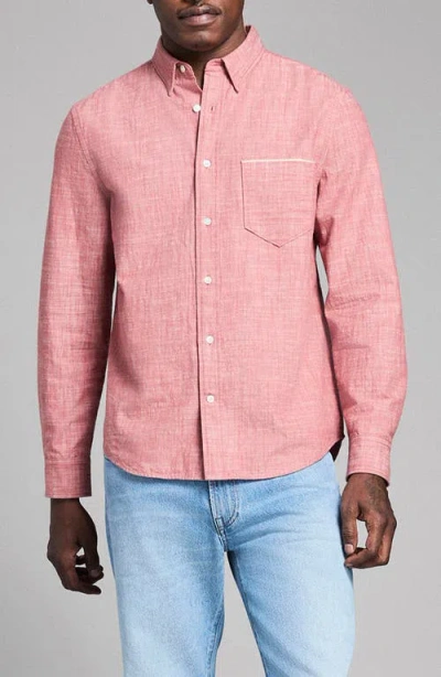 Billy Reid Slub Cotton Msl Button-up Shirt In Pink