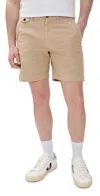 Billy Reid Slub Cotton Shorts Khaki In Khaki