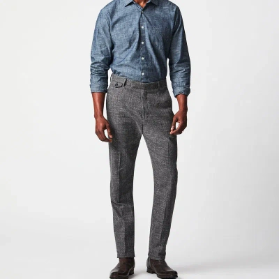 Billy Reid Slub Flat Front Trouser In Gray