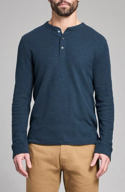 Billy Reid Slub Tuck Henley In Blue