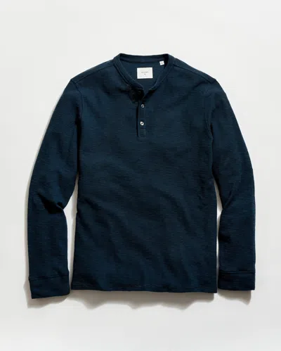 Billy Reid Slub Tuck Henley In Blue