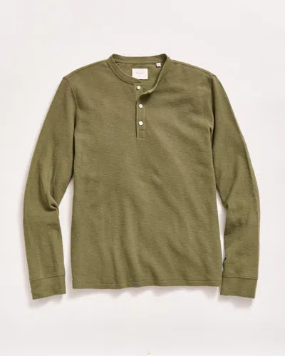 Billy Reid Slub Tuck Henley In Lichen Green