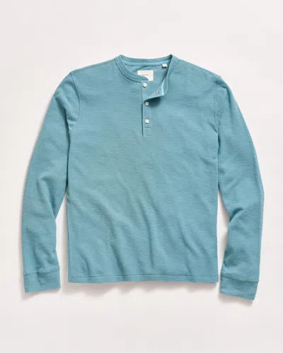 Billy Reid Slub Tuck Henley In Steel Blue