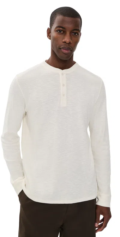 Billy Reid Slub Tuck Henley Tinted White