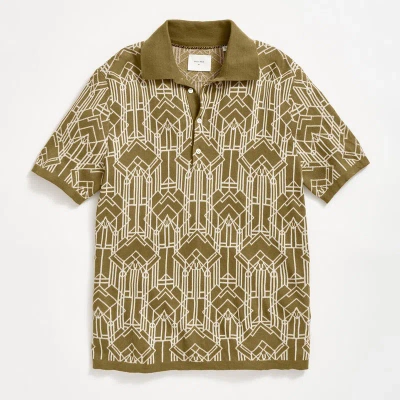 Billy Reid Stained Glass Sweater Polo In Green