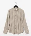 Billy Reid Stripe Basket Weave Plaid Tuscumbia Shirt Button D - Silver Multi In Silver Multi