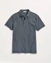 Billy Reid Stripe Pensacola Polo In Carbon Blue,silver