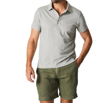 Billy Reid Stripe Pensacola Polo In Light Blue