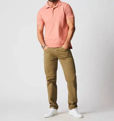 Billy Reid Stripe Pensacola Polo Shirt In Burnt Red In Multi