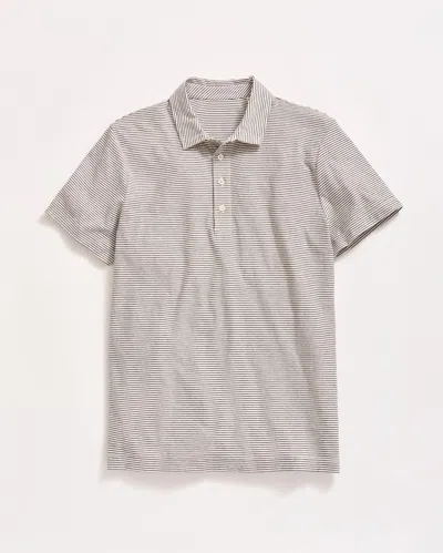 Billy Reid Stripe Pensacola Polo In Tinted White,black