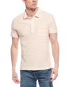 Billy Reid Stripe Polo Shirt In Orange