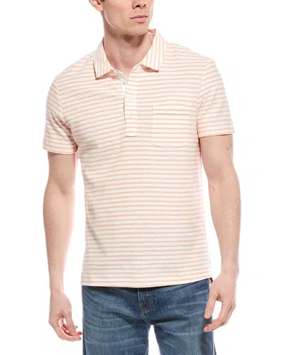 Billy Reid Stripe Polo Shirt In Orange