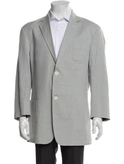 Pre-owned Billy Reid Striped Blazer In White
