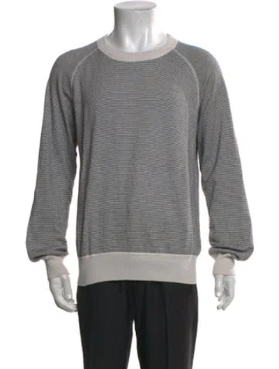 Pre-owned Billy Reid Striped Crew Neck Pullover In Gray