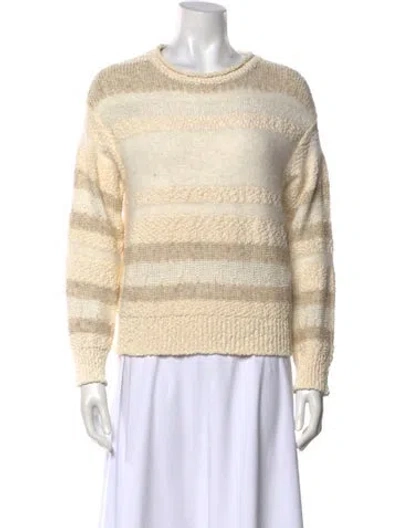 Pre-owned Billy Reid Striped Crew Neck Sweater In Neutral