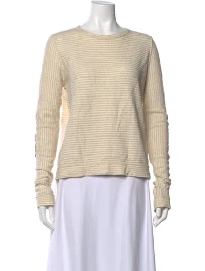 Pre-owned Billy Reid Striped Crew Neck Sweater In Neutral