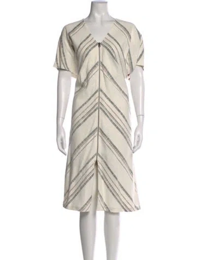 Pre-owned Billy Reid Striped Knee-length Dress In Neutral