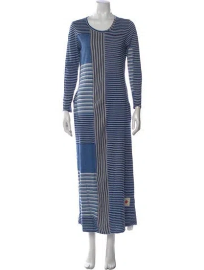 Pre-owned Billy Reid Striped Long Dress In Blue