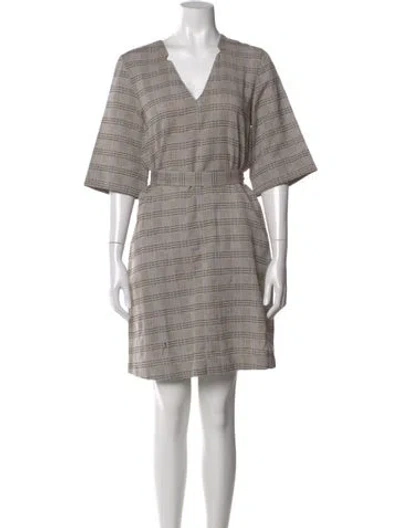 Pre-owned Billy Reid Striped Mini Dress In Gray