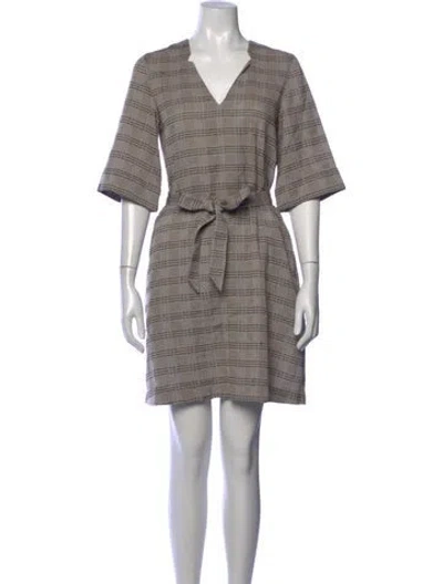 Pre-owned Billy Reid Striped Mini Dress In Grey