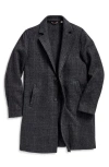 Billy Reid Subtle Plaid Boiled Wool Jordan Coat In Black/multi