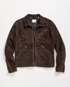 Billy Reid Suede Blake Jacket In Brown