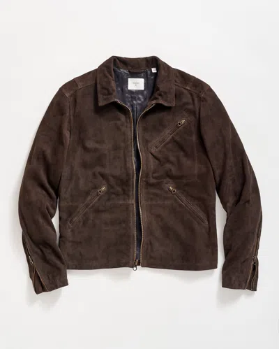 Billy Reid Suede Blake Jacket In Brown