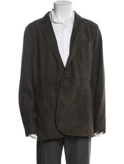 Pre-owned Billy Reid Suede Blazer In Green