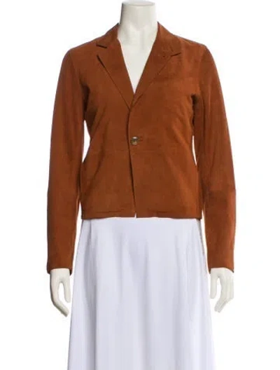 Pre-owned Billy Reid Suede Blazer In Orange