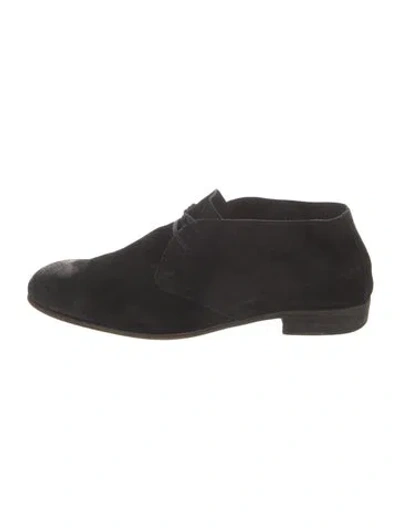 Pre-owned Billy Reid Suede Derby Shoes In Black