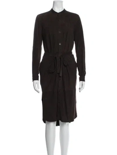 Pre-owned Billy Reid Suede Knee-length Dress In Brown