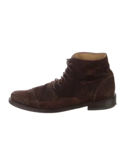 Pre-owned Billy Reid Suede Lace-up Boots In Brown