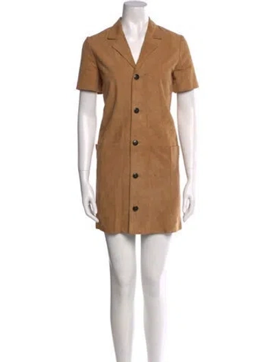 Pre-owned Billy Reid Suede Mini Dress In Neutral